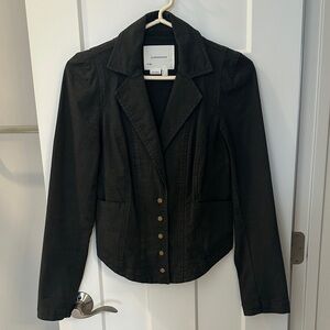 Anthropologie Faded Black Button-Front Jacket